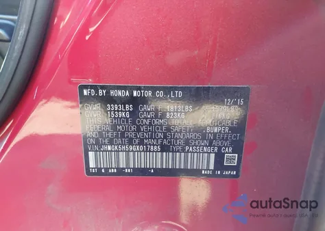 2016 Honda Fit Lx from USA, damaged, VIN JHMGK5H59GX017885